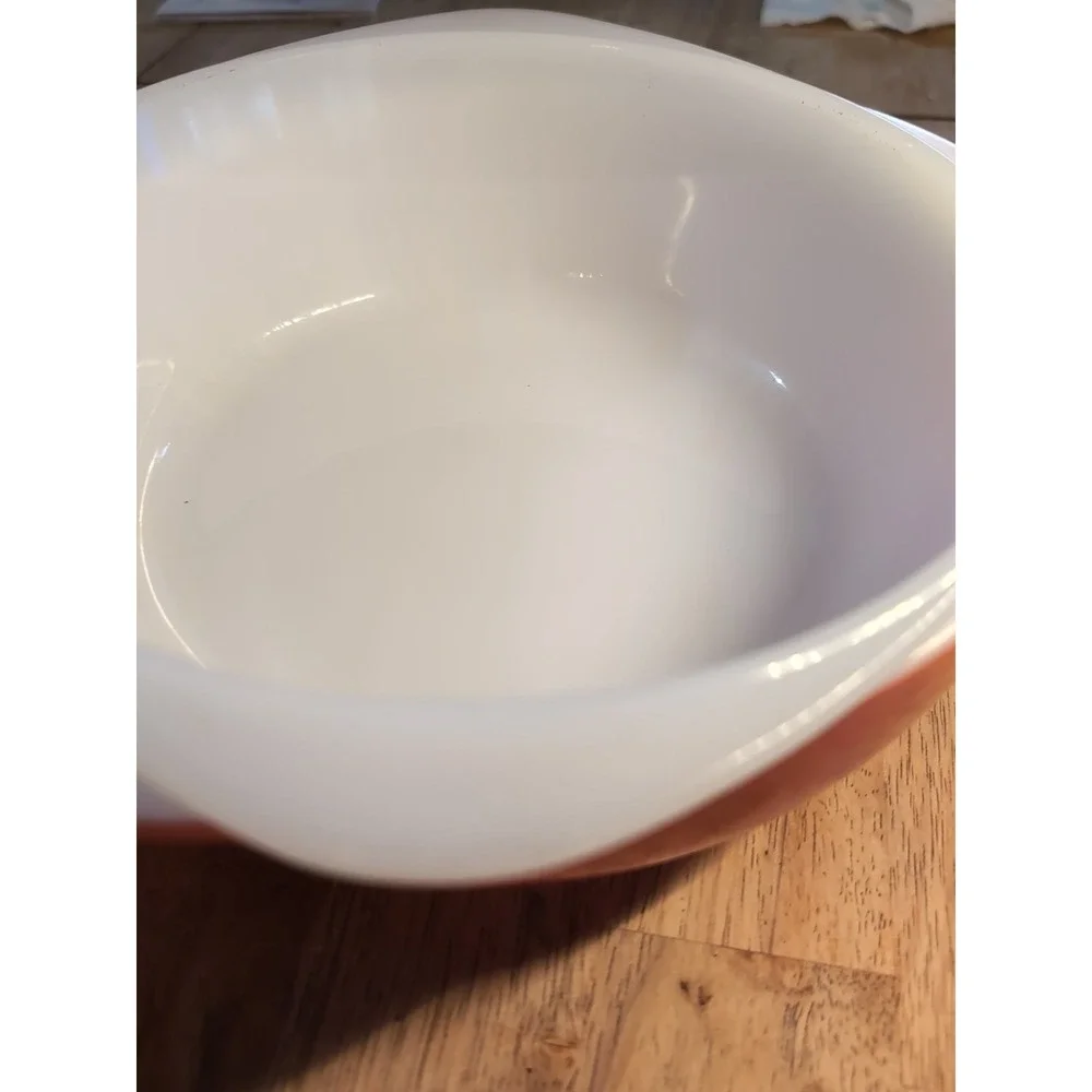 Vintage Pyrex Pink Casserole Baking Dish  Bowl 2 Qt #024 White Glasbake Bowl 2Qt